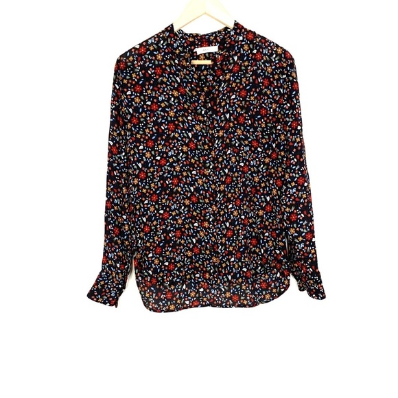 A.L.C. | black Rey Floral silk button down Top - Picture 3 of 8